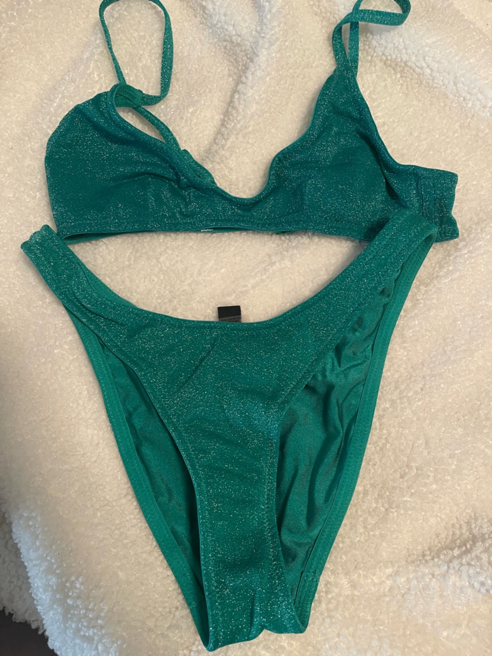 triangl swimwear Emerald Glitter Bandeau Bikini Top